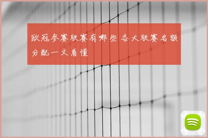 欧冠参赛联赛有哪些 各大联赛名额分配一文看懂